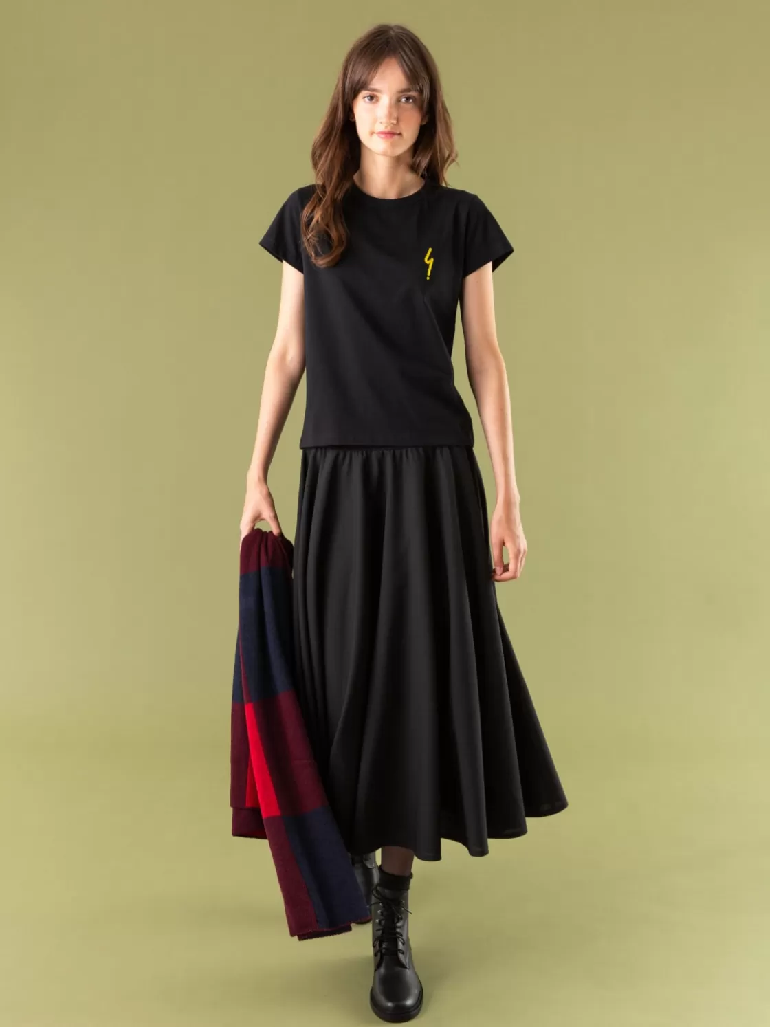 Women agnès b. T-Shirts & Tank Tops<Black And Gold Short Sleeves Brando T-shirt