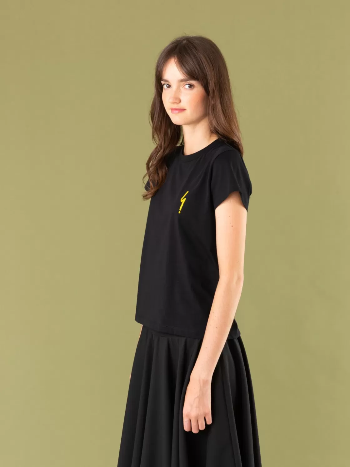 Women agnès b. T-Shirts & Tank Tops<Black And Gold Short Sleeves Brando T-shirt