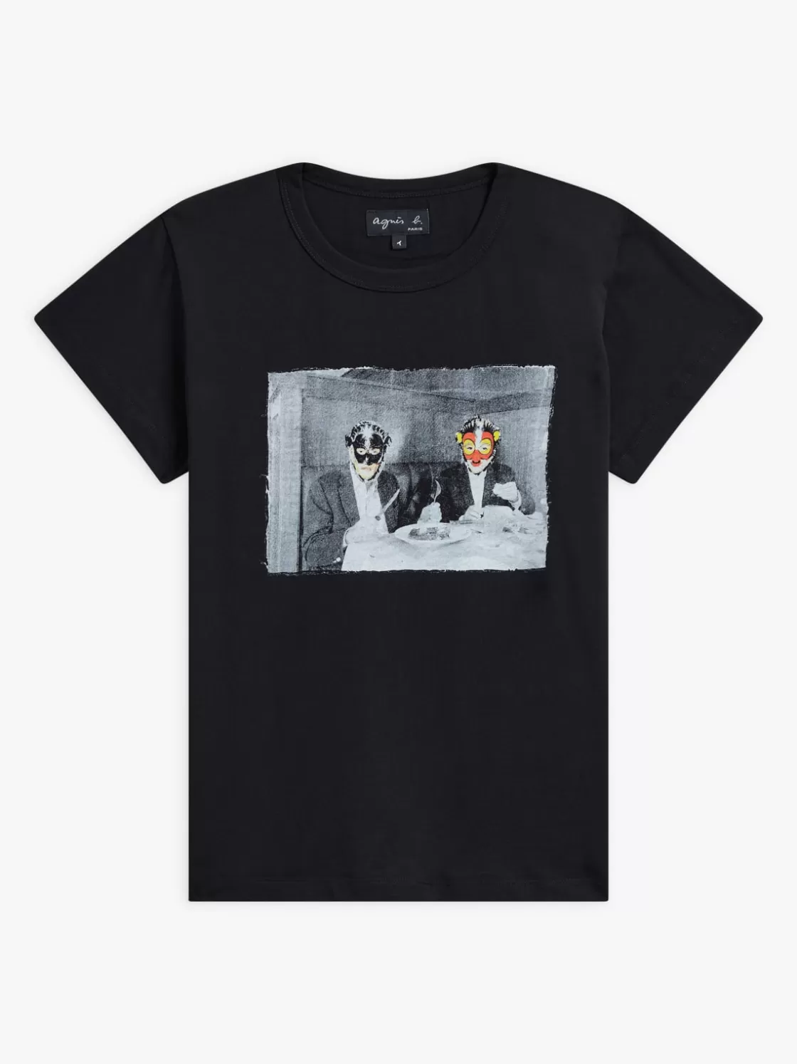 Women agnès b. Artist's Collection | T-Shirts & Tank Tops<Black Cotton Brando T-shirt With Artist Jim Jarmusch