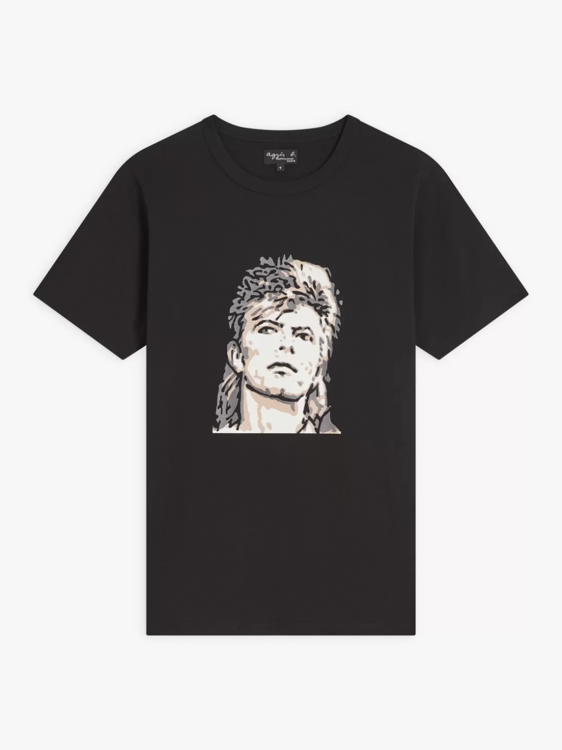 agnès b. Artist's Collection | T-Shirts & Polos<Black Cotton Brando T-shirt With Artist Rafael Gray