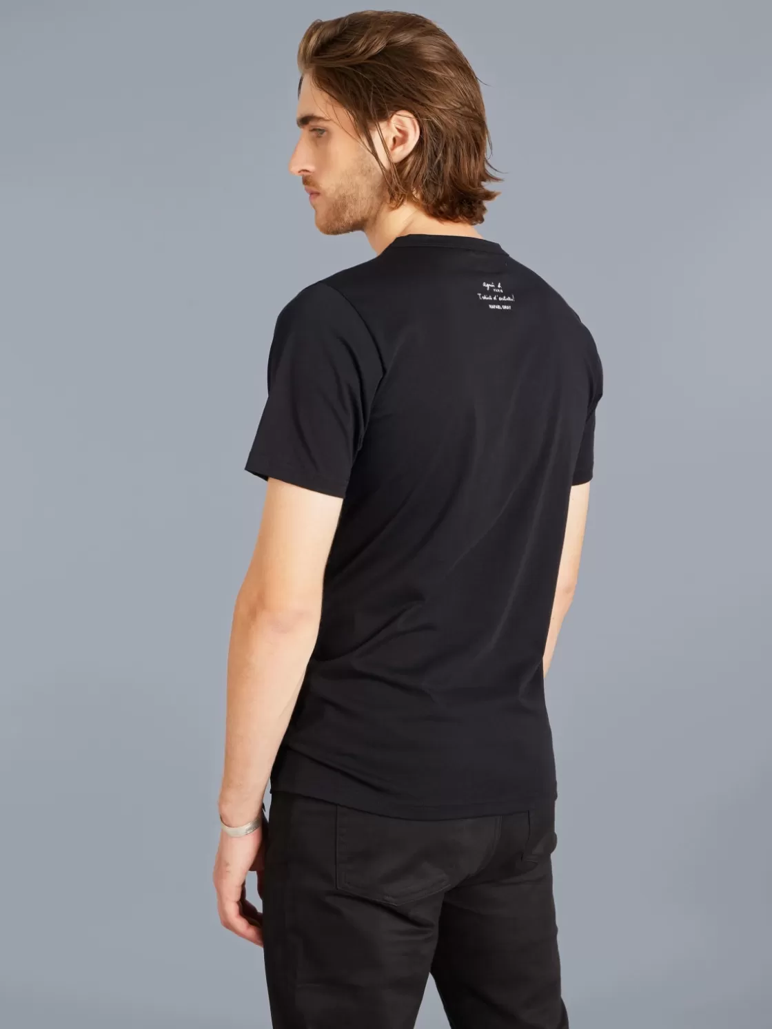 agnès b. Artist's Collection | T-Shirts & Polos<Black Cotton Brando T-shirt With Artist Rafael Gray
