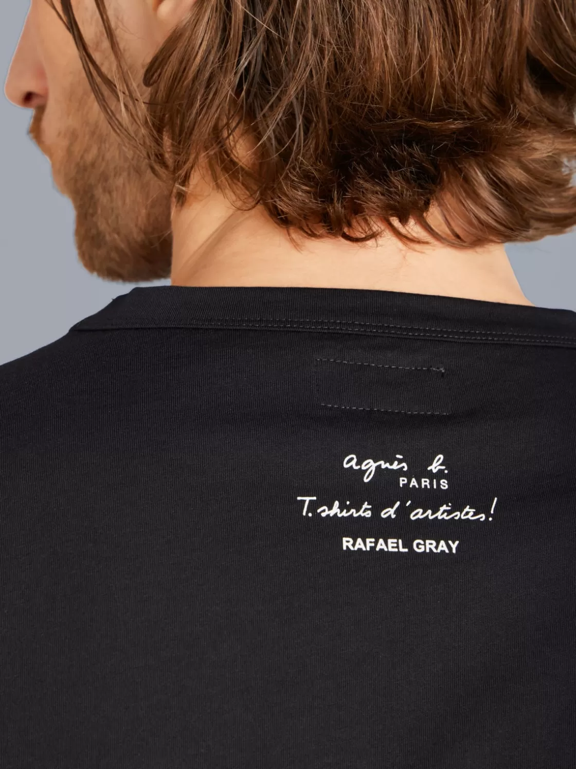 agnès b. Artist's Collection | T-Shirts & Polos<Black Cotton Brando T-shirt With Artist Rafael Gray