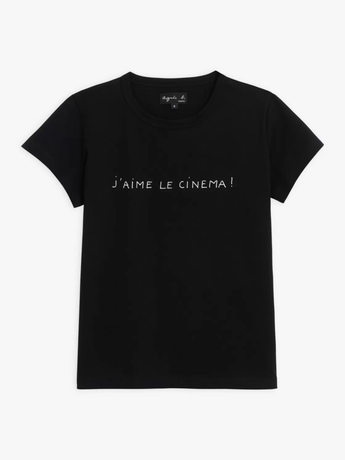 Women agnès b. T-Shirts & Tank Tops<Black Cotton Brando T-shirt With "J'aime Le Cinema" (I Love Cinema) Print