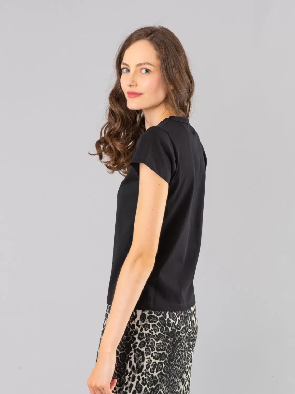 Women agnès b. T-Shirts & Tank Tops<Black Cotton Brando T-shirt With "J'aime Le Cinema" (I Love Cinema) Print