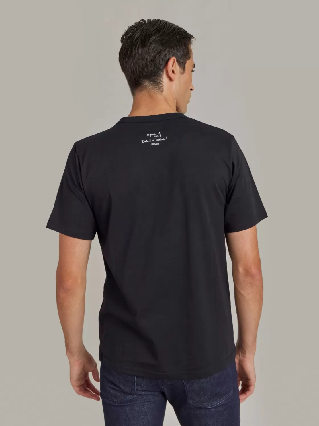 Women agnès b. Artist's Collection | T-Shirts & Polos<Black Le Mixte Artist Alan Vega Unisex Cotton Jersey T-shirt
