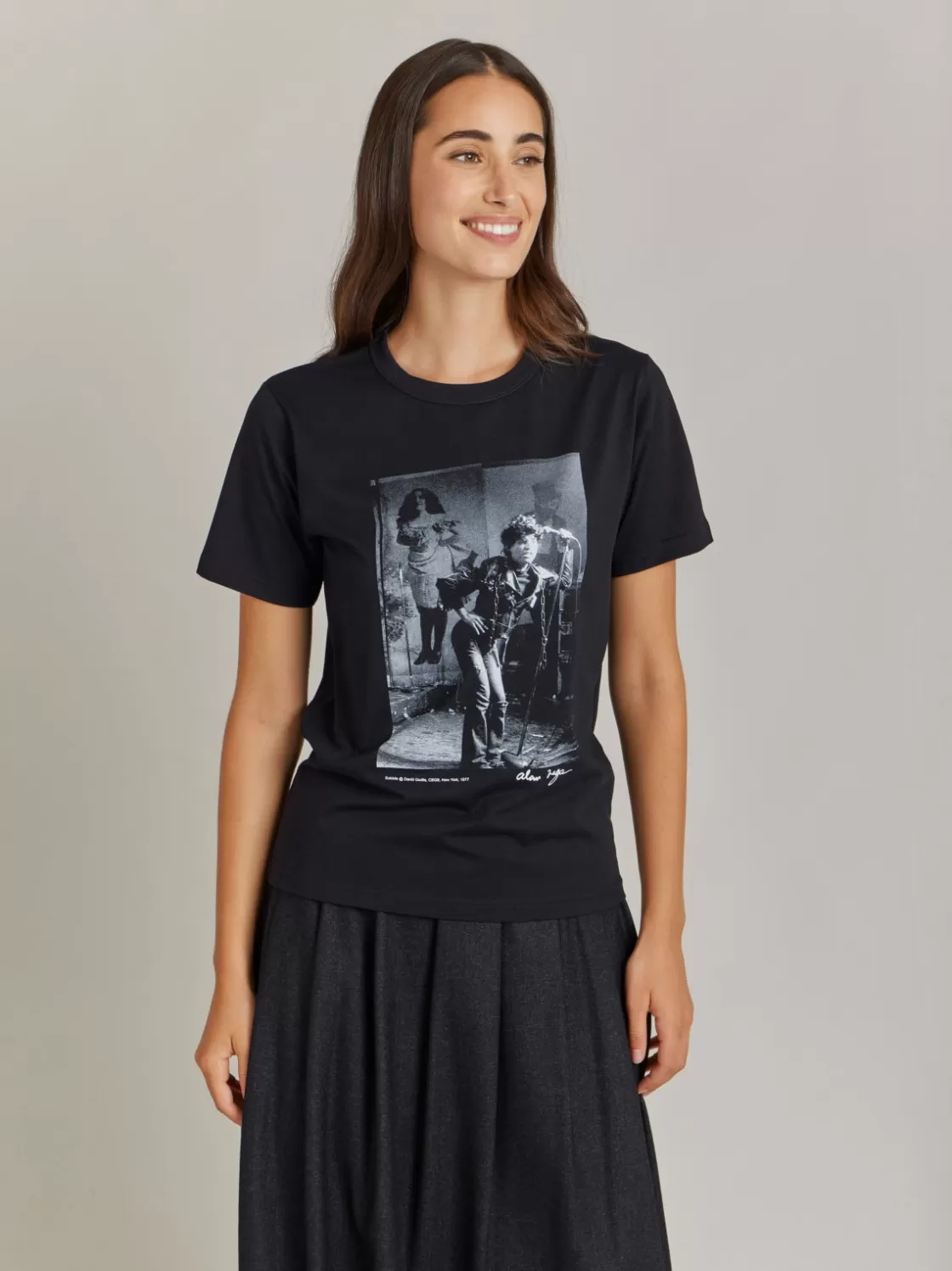 Women agnès b. Artist's Collection | T-Shirts & Polos<Black Le Mixte Artist Alan Vega Unisex Cotton Jersey T-shirt