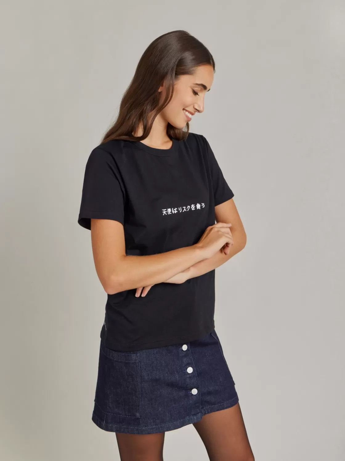 Women agnès b. Artist's Collection | T-Shirts & Polos<Black Le Mixte Artist Jim Joe Unisex Cotton Jersey T-shirt