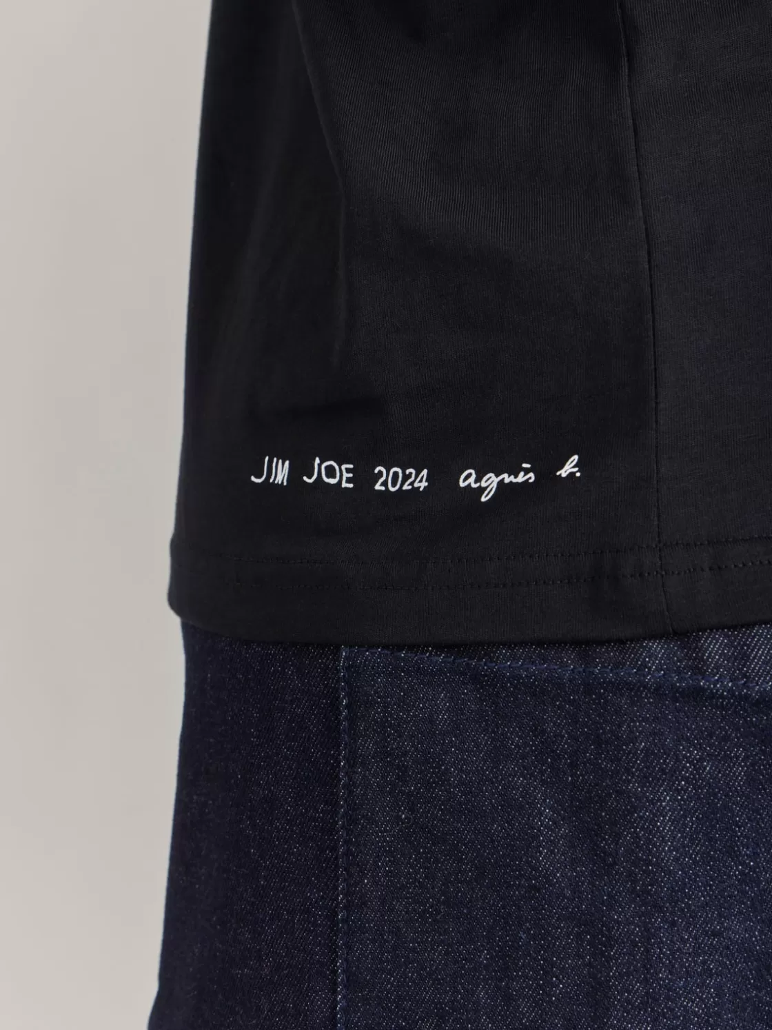 Women agnès b. Artist's Collection | T-Shirts & Polos<Black Le Mixte Artist Jim Joe Unisex Cotton Jersey T-shirt