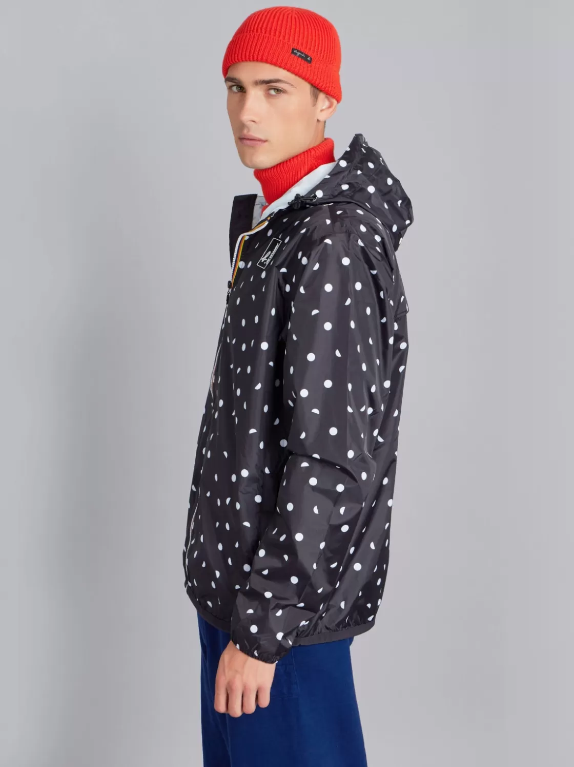 Women agnès b. Jackets & Coats | Jackets & Coats<Black Polka Dot Unisex X K-way Claude Parka