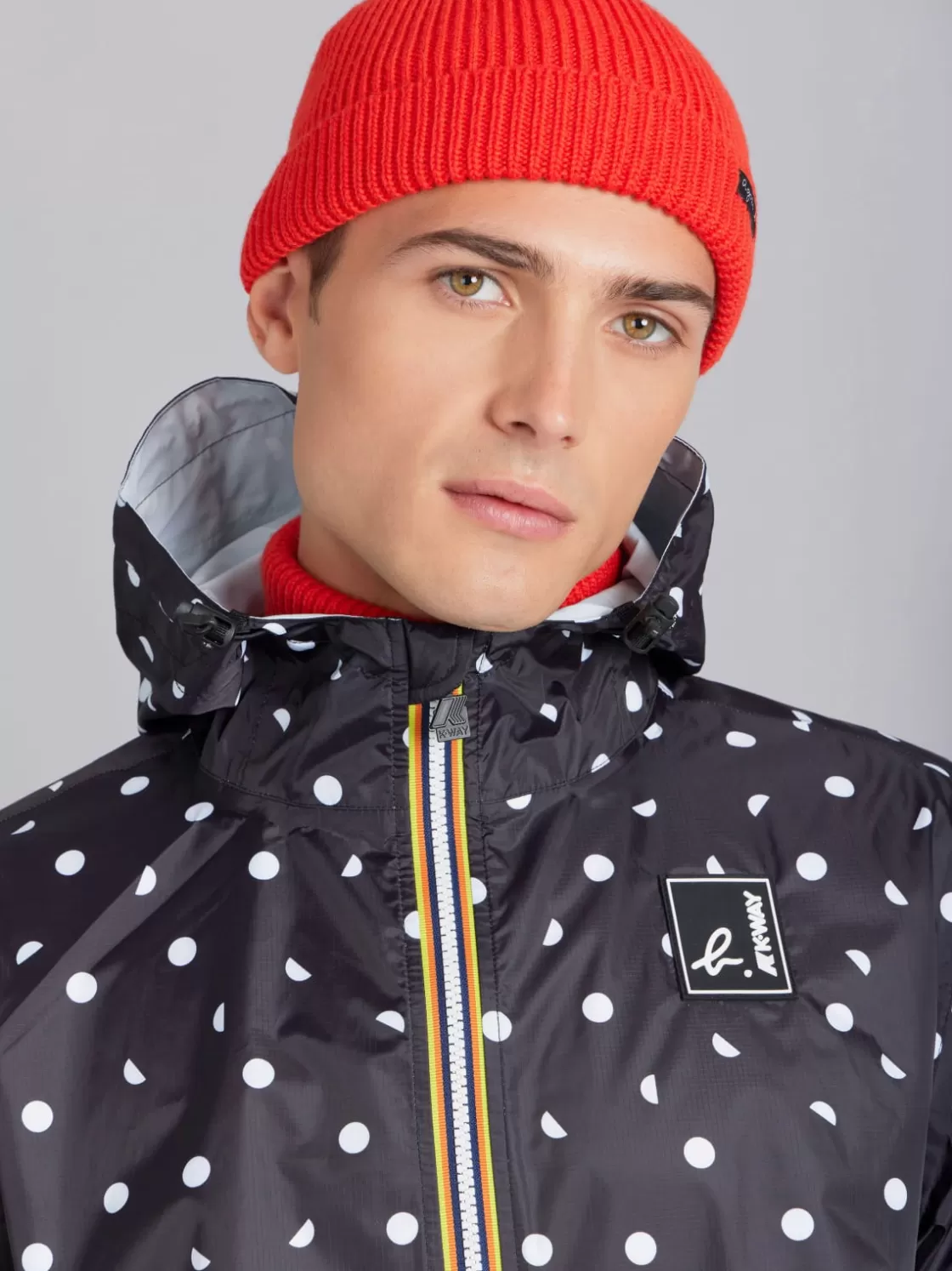 Women agnès b. Jackets & Coats | Jackets & Coats<Black Polka Dot Unisex X K-way Claude Parka