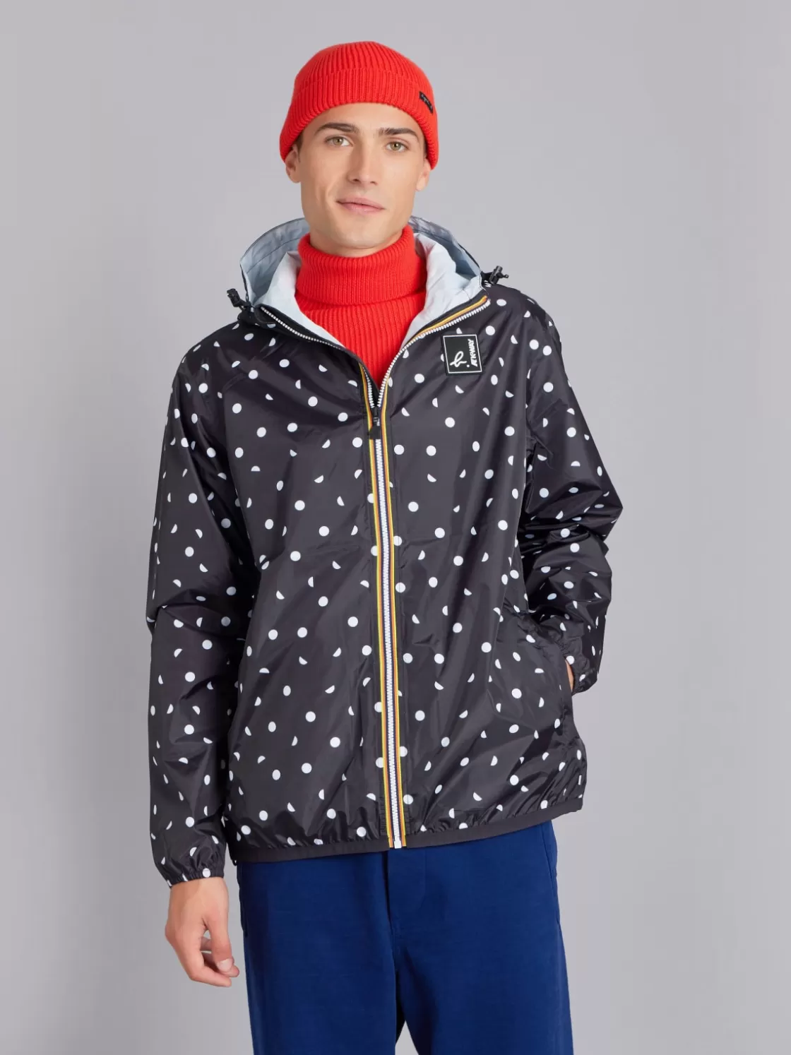 Women agnès b. Jackets & Coats | Jackets & Coats<Black Polka Dot Unisex X K-way Claude Parka