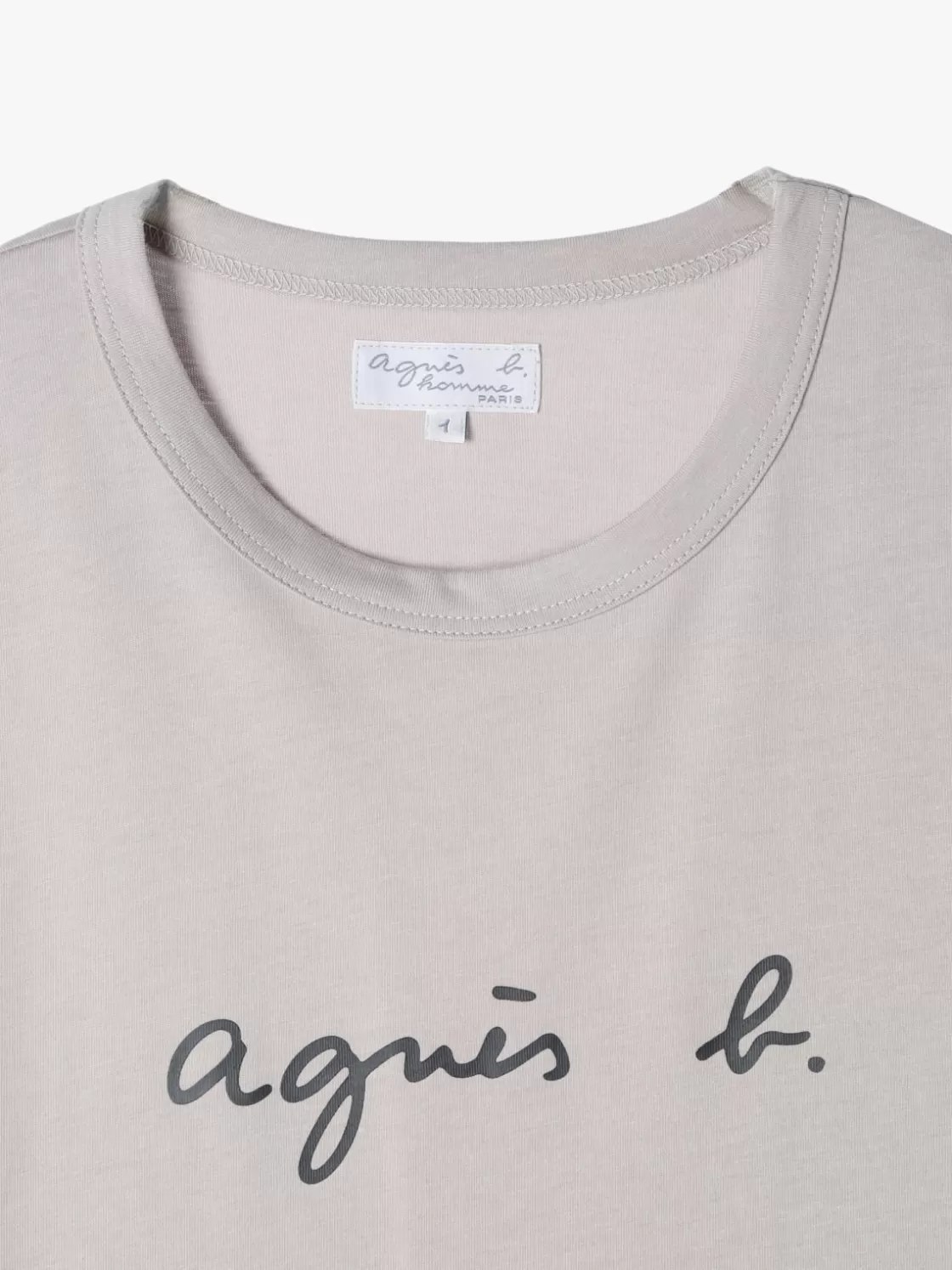 agnès b. T-Shirts & Polos<Grey Cotton Brando T-shirt With Logo