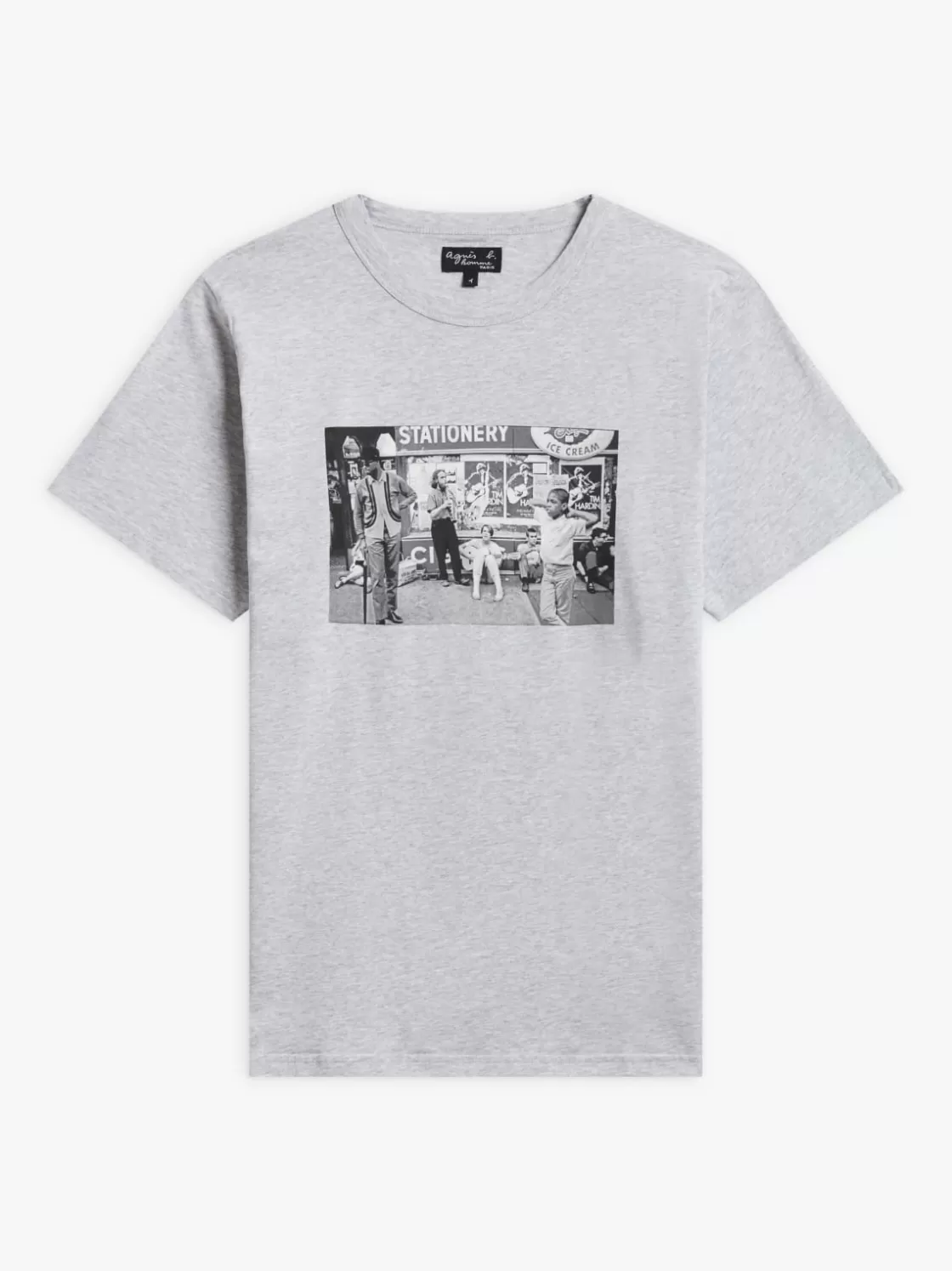 agnès b. Artist's Collection | T-Shirts & Polos<Grey Cotton Jersey Brando T-shirt With Artist Alain Dister