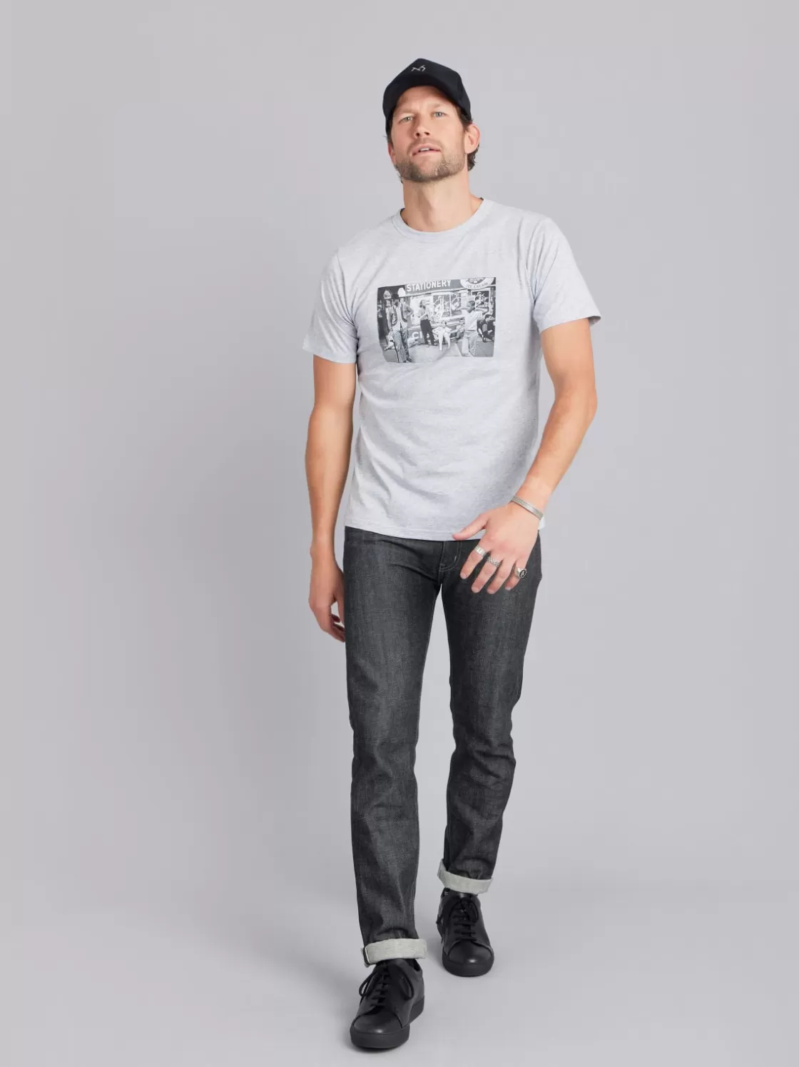 agnès b. Artist's Collection | T-Shirts & Polos<Grey Cotton Jersey Brando T-shirt With Artist Alain Dister