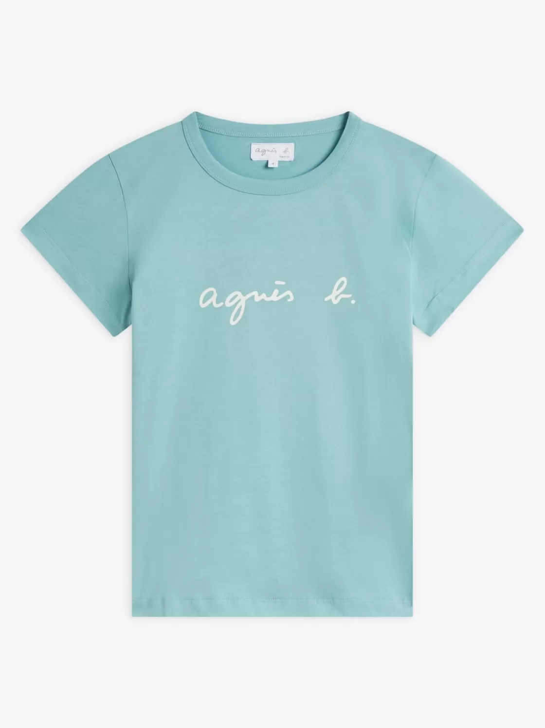 Women agnès b. T-Shirts & Tank Tops<Mint Green Cotton Brando "" Logo T-shirt