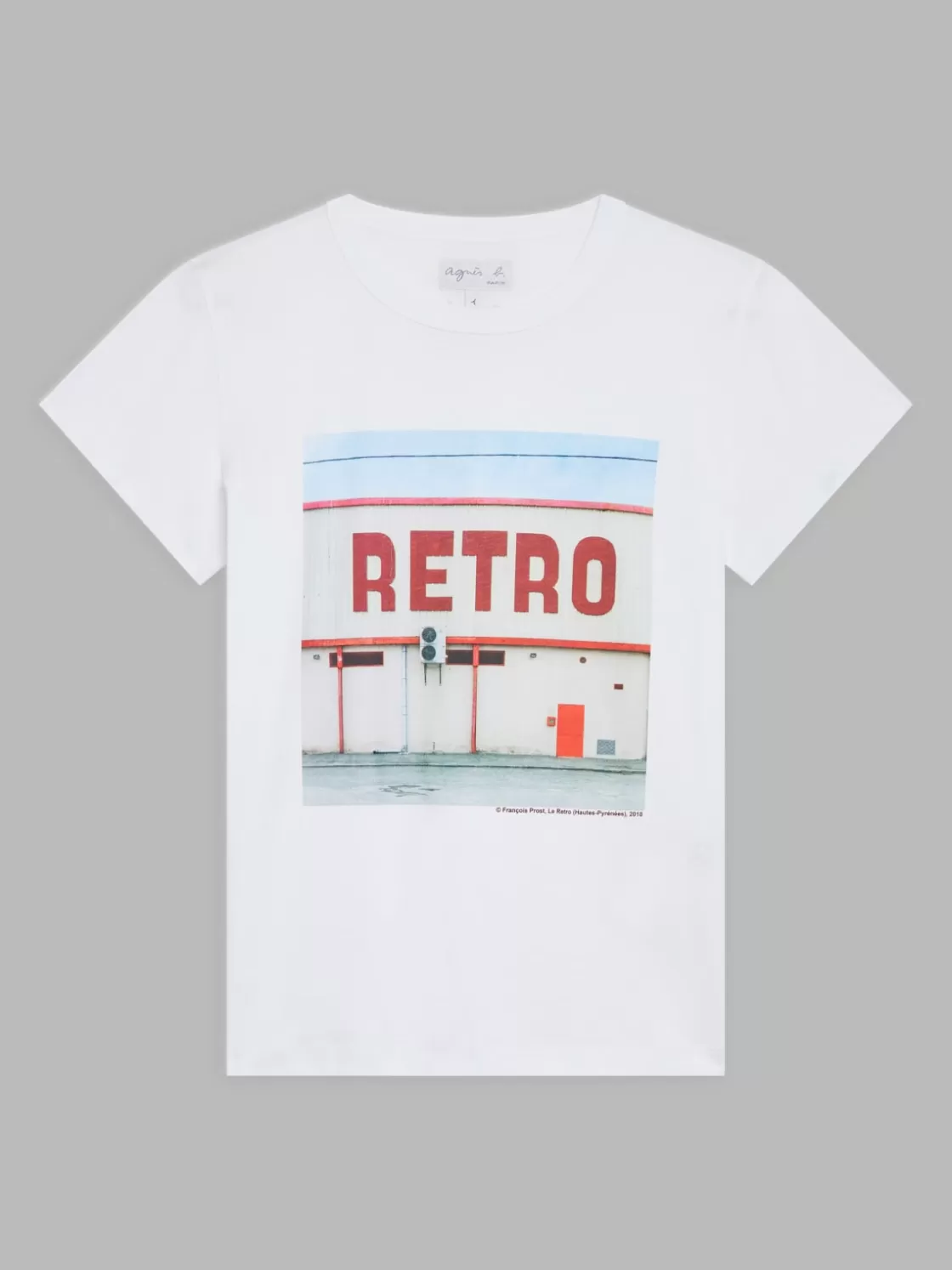 Women agnès b. Artist's Collection | T-Shirts & Tank Tops<White Cotton Brando T-shirt With Artist François Prost