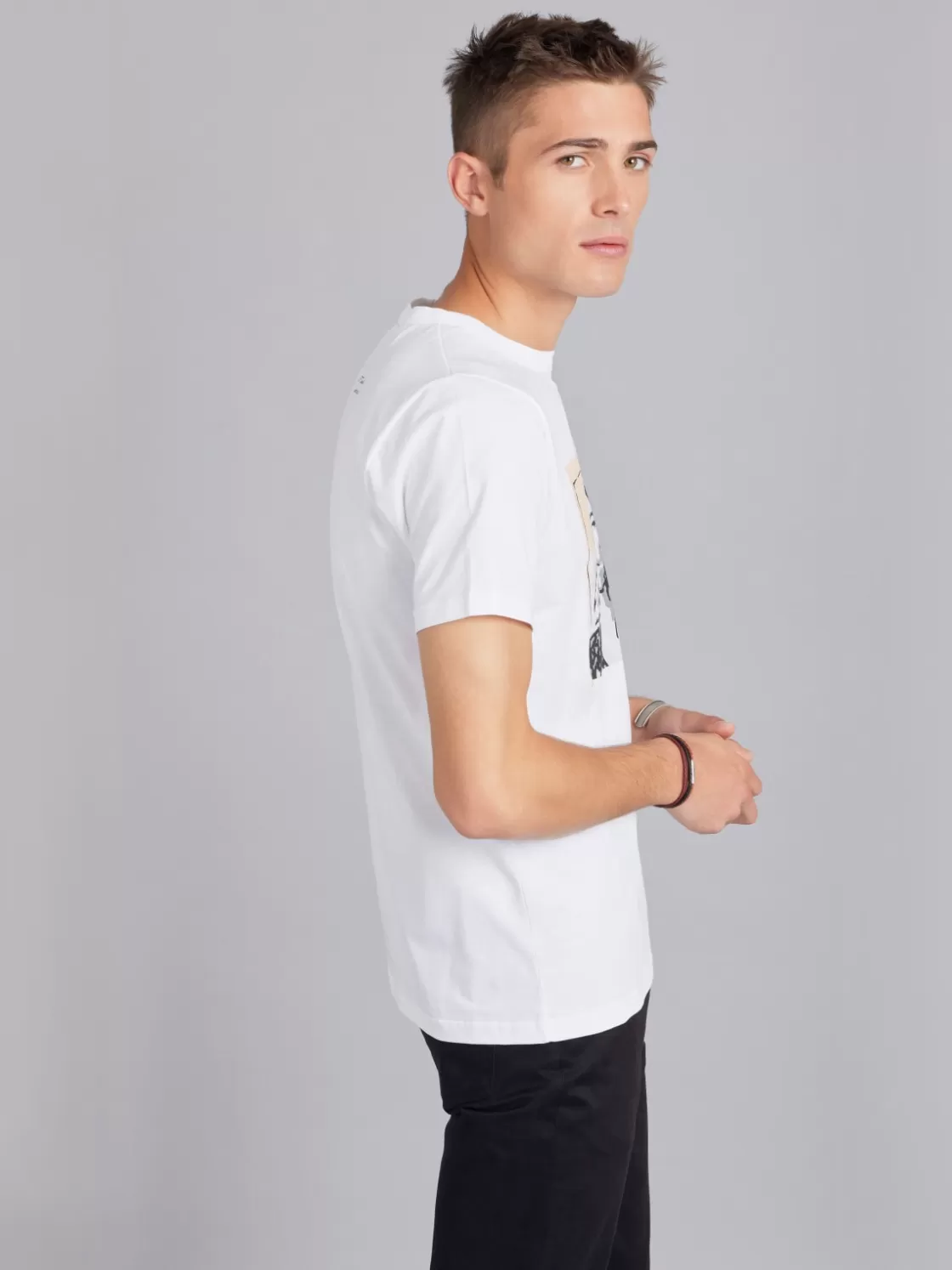 agnès b. Artist's Collection | T-Shirts & Polos<White Cotton Brando T-shirt With Artist Rafael Gray