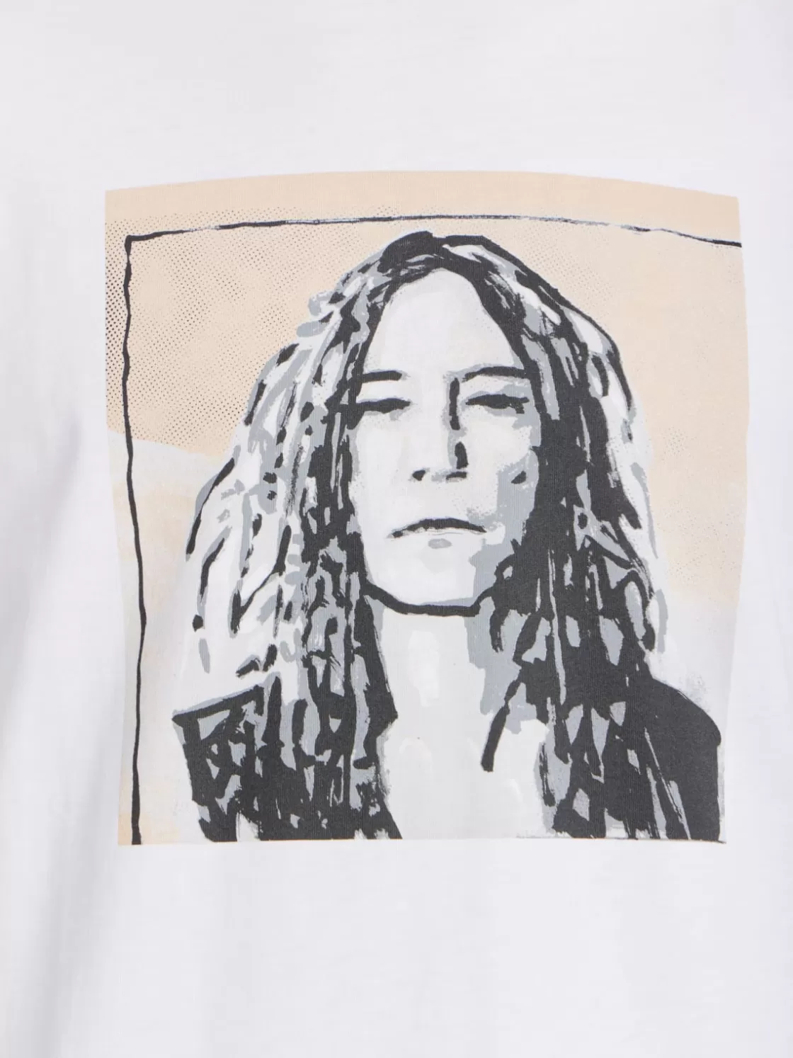 agnès b. Artist's Collection | T-Shirts & Polos<White Cotton Brando T-shirt With Artist Rafael Gray