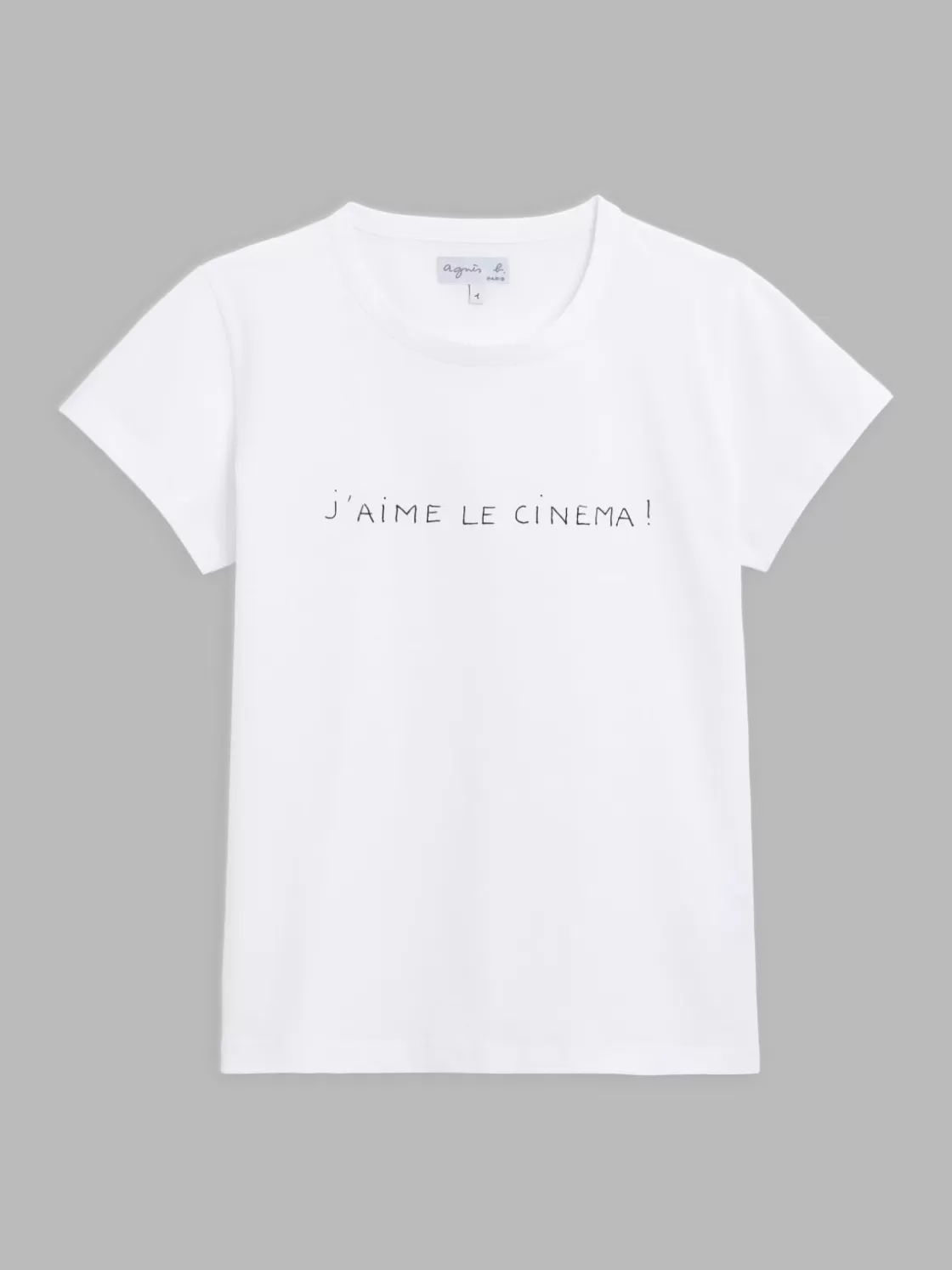 Women agnès b. T-Shirts & Tank Tops<White Cotton Brando T-shirt With "J'aime Le Cinema" (I Love Cinema) Print