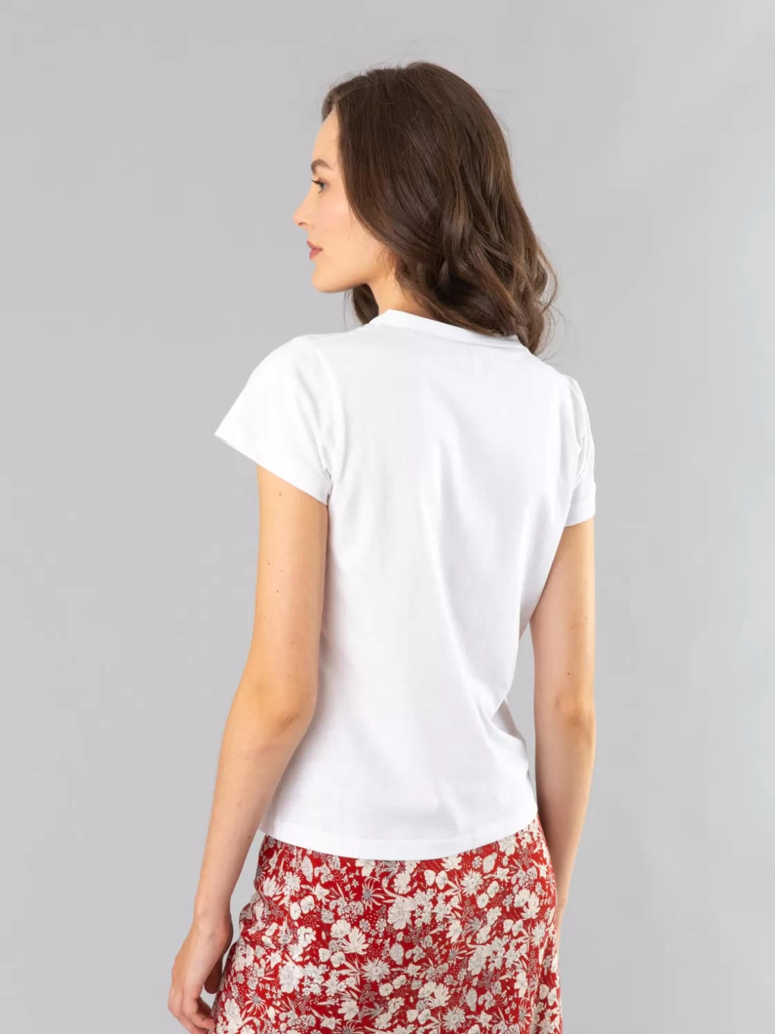 Women agnès b. T-Shirts & Tank Tops<White Cotton Brando T-shirt With "J'aime Le Cinema" (I Love Cinema) Print