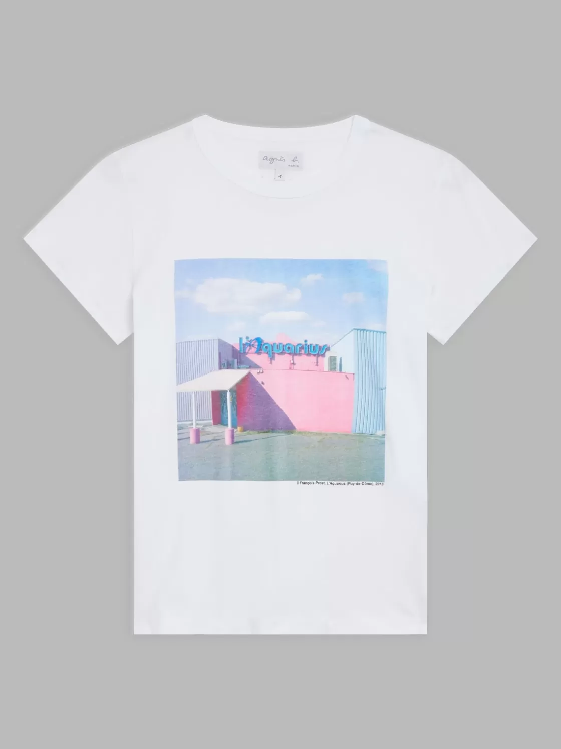 Women agnès b. Artist's Collection | T-Shirts & Tank Tops<White Cotton Jersey Brando T-shirt Artist François Prost